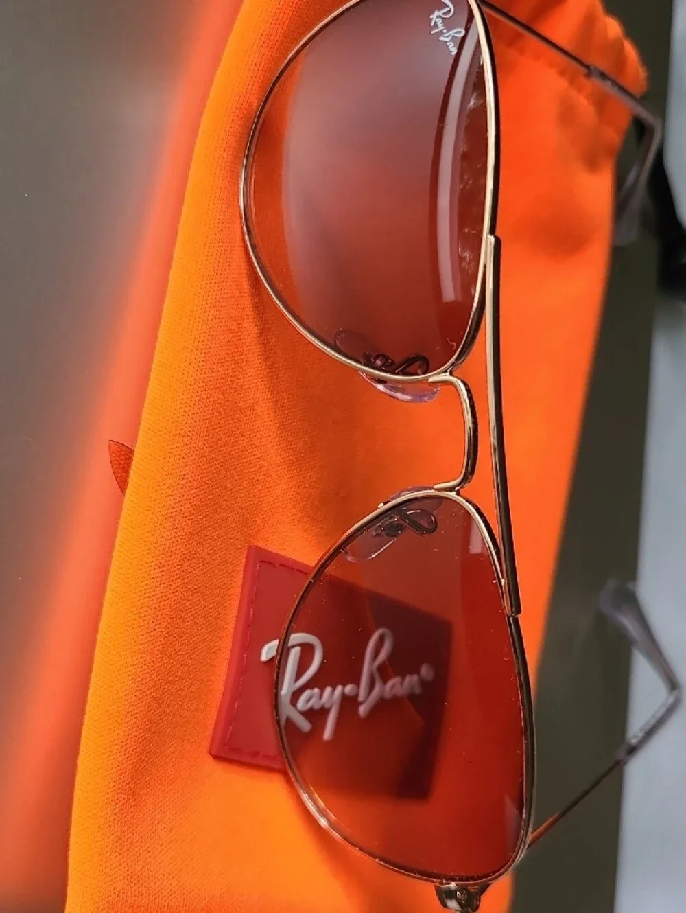Ray-Ban Aviator Sunglasses - Orange Gradient Lenses